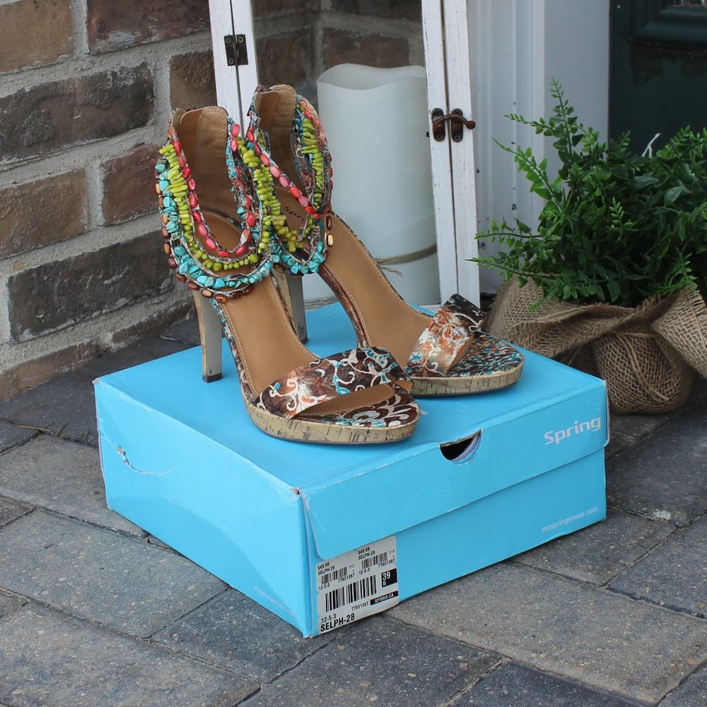 Tropical Print Sandals by Spring